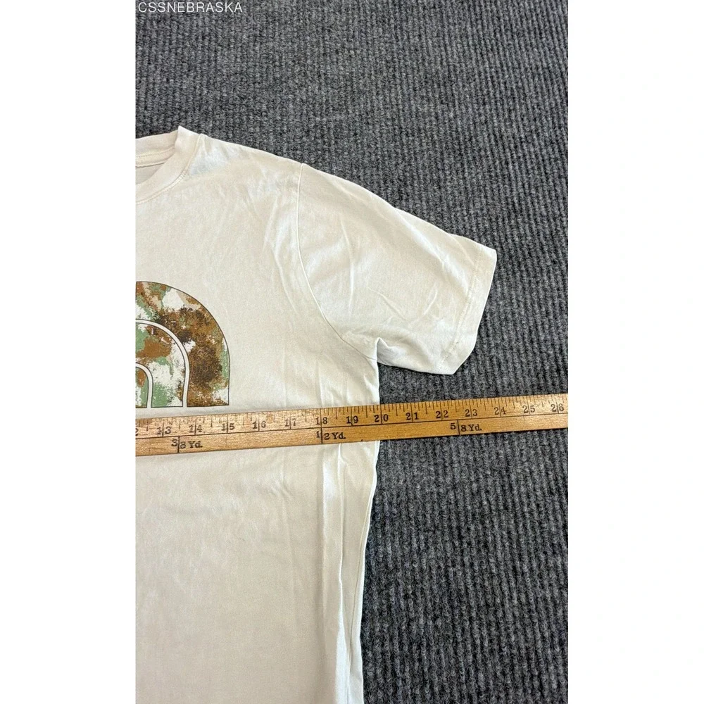 The North Face Cream Shirt Men Camo Half Dome Logo Graphic Tee - Size M